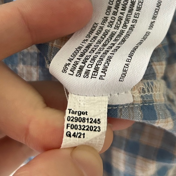 The Nines by Hatch maternity plaid button up puff sleeve top size small - Picture 4 of 16